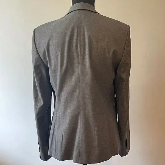 BOSS HUGO BOSS Jadena Jacket Blazer Stretch Wool Two Button Gray - Picture 6 of 10